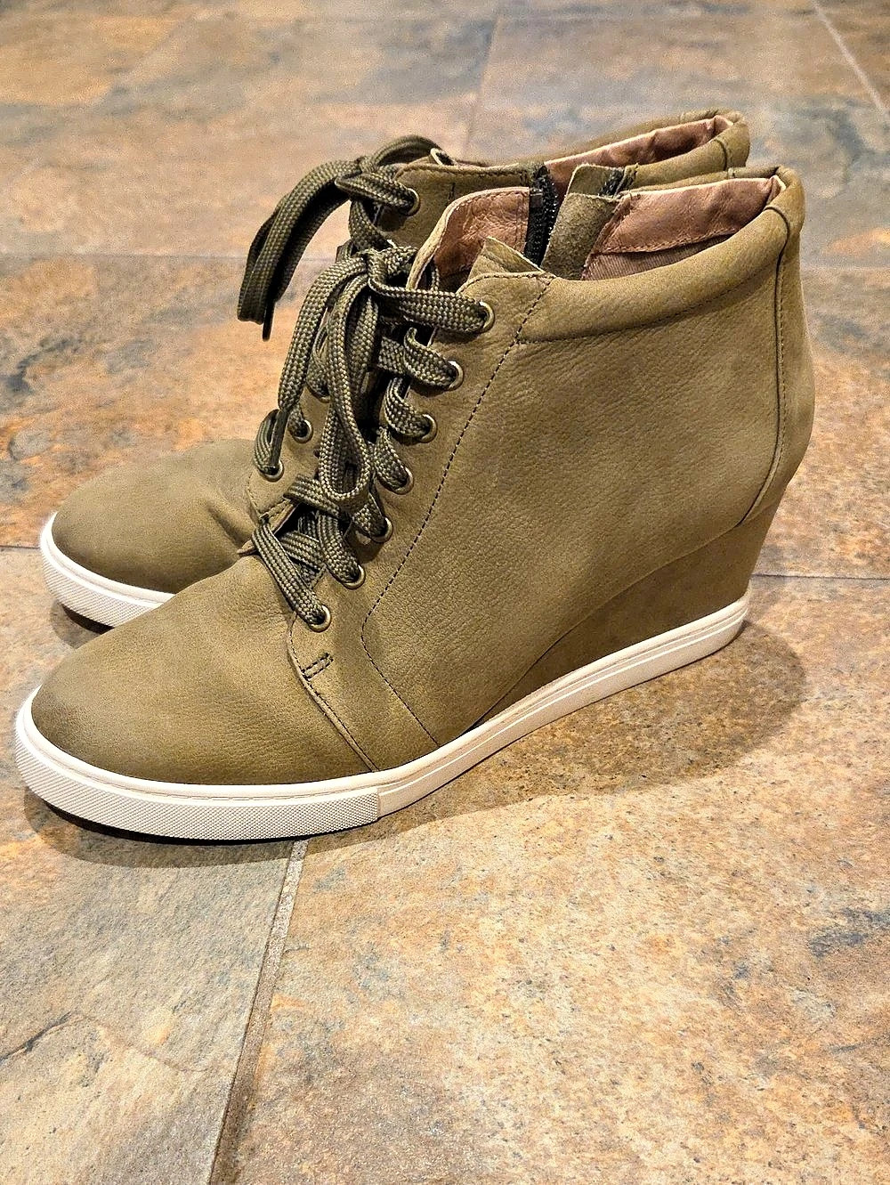 Caslon - Wedge Sneakers Olive White US 9.5